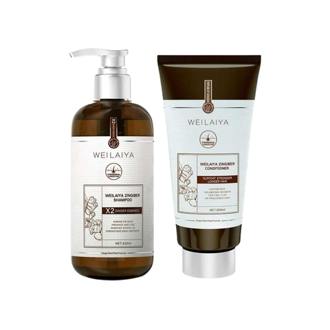 Bộ Gội Xả Gừng Weilaiya Luxury Zingiber Hỗ Trợ Mọc Tóc Và Chống Lão Hóa Da Đầu (Nâu)