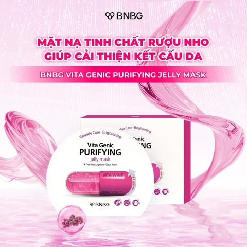 Mặt Nạ Giấy Tinh Chất Rượu Nho BNBG Purifying Jelly Mask Vita Wine Cải Thiện Kết Cấu Da