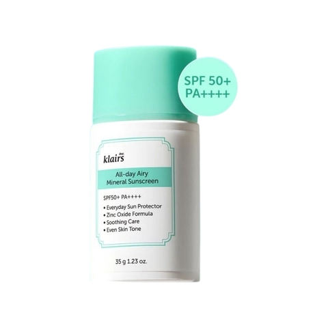 Kem Chống Nắng Klairs All Day Airy Mineral SPF50+ 35g