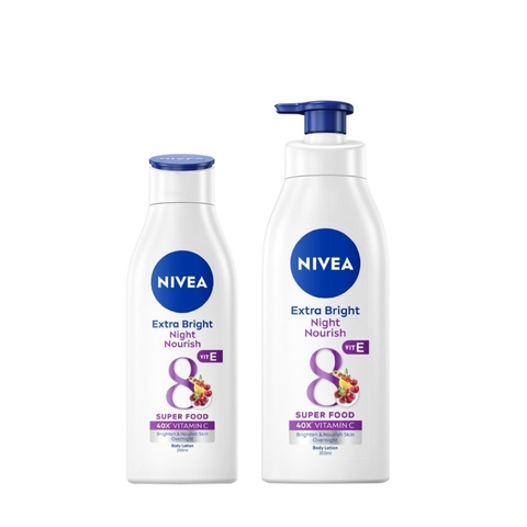 Sữa Dưỡng Thể Nivea Làm Sáng & Săn Chắc Da Ban Đêm Extra Bright Night Nourish (Tím)