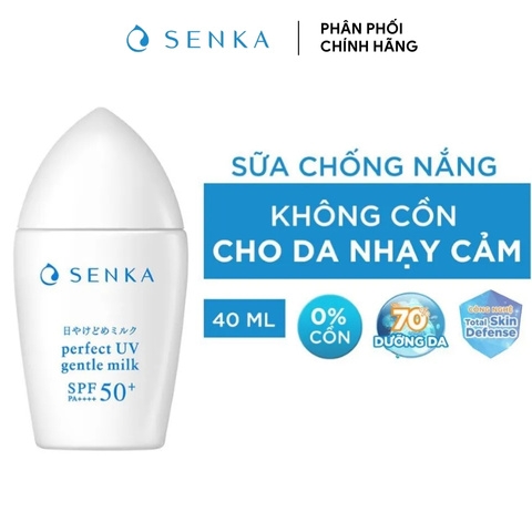 Sữa Chống Nắng Cho Da Nhạy Cảm Senka Perfect UV Gentle Milk SPF50+ 40ml