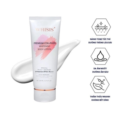 Kem Dưỡng Thể Chống Nắng Toàn Thân Whisis Premium Collagen Whitening Body Lotion 200ml