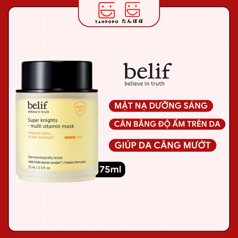 Mặt Nạ Cấp Nước, Chống Oxy Hóa, Sáng Da Belif Super Knights Multi Vitamin Mask (Vàng)
