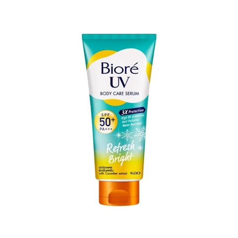 Serum Chống Nắng Dưỡng Thể Biore Sáng Mịn Mát Lạnh Tức Thì UV Body Care Serum SPF50+ (Xanh)
