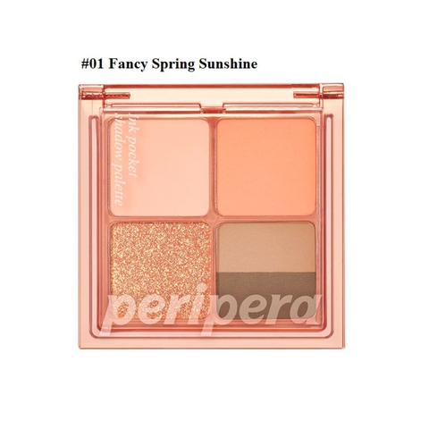 Bảng Phấn Mắt 4 Ô Peripera Ink Pocket Shadow Pallet (Mẫu Mới) - 01 Fancy Spring Sunshine