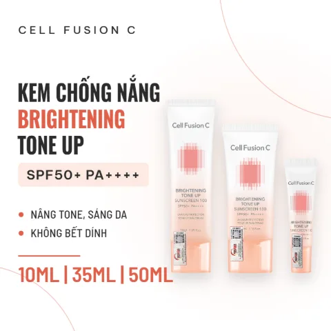 Kem Chống Nắng Cell Fusion C Brightening Tone Up Sunscreen 100 SPF50+ (Cam)