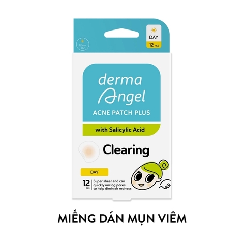 Miếng Dán Mụn Ban Ngày Derma Angel Acne Patch Plus With Salicylic Acid Clearing (12 Miếng)