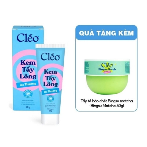 Kem Tẩy Lông Dành Cho Da Thường Cleo Hair Removal Cream Normal 50g (Mẫu Mới) (Tặng Tẩy Tế Bào Chết 50g)