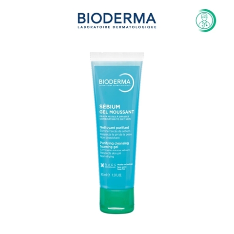Gel Rửa Mặt Cho Da Dầu & Hỗn Hợp Bioderma Sébium Gel Moussant (Nhập Khẩu) (Mẫu Mới) 45ml