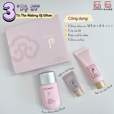 Bộ Kem Chống Nắng Kiềm Dầu Dưỡng Ẩm The Whoo Gon Jin Hyang Hydrating Sunscreen Fluid (The History Of Whoo)