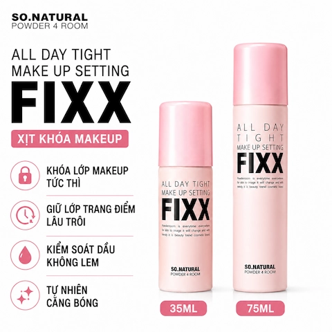 Xịt Khoá Makeup So.Natural Fixx All Day Tight Make Up Setting