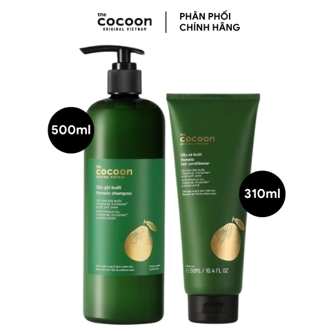 Bộ Gội Xả Bưởi Cocoon Giảm Gãy Rụng Tóc Pomelo Shampoo 500ml + Hair Conditioner 310ml