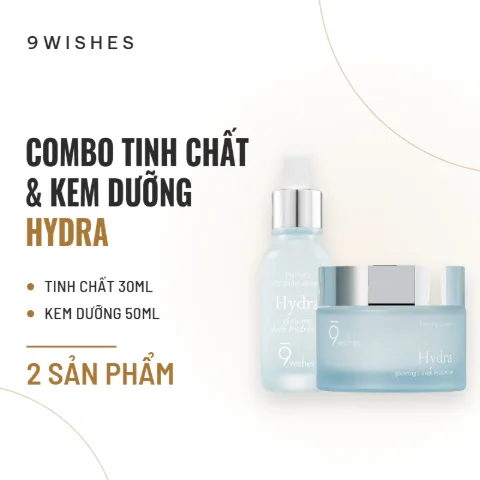 Combo Tinh Chất & Kem Dưỡng 9Wishes Hydra Ampule Serum 30ml & Hydra Ampule Cream 50ml
