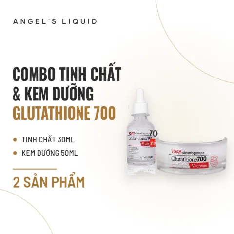 Combo Tinh Chất & Kem Dưỡng Angel's Liquid 7Day Glutathione 700 V-Ampoule 30ml & V-Cream 50ml