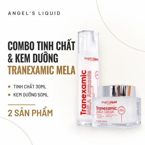 Combo Tinh Chất & Kem Dưỡng Angel's Liquid Tranexamic Mela Ampoule 30ml & Mela Cream 50ml