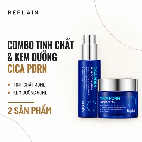 Combo Tinh Chất & Kem Dưỡng Beplain Cica PDRN Skin Booster Serum 30ml & Cica PDRN Repair Cream 50ml