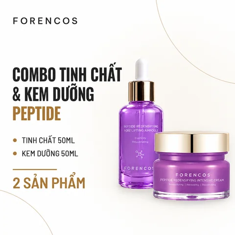 Combo Tinh Chất & Kem Dưỡng Forencos Peptide Redensifying Pore Lifting Ampoule 50ml & Intensive Cream 50ml