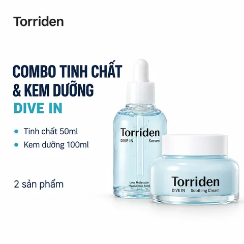 Combo Tinh Chất & Kem Dưỡng Torriden Dive In Serum 50ml & Soothing Cream 100ml (Nhập Khẩu)