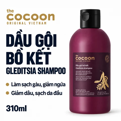 Dầu Gội Bồ Kết Sạch Gàu & Giảm Ngứa Cocoon Gleditsia Shampoo 310ml