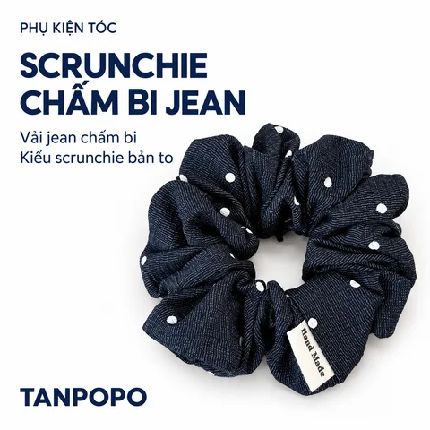 Dây Buộc Tóc Scrunchie Chấm Bi Jean