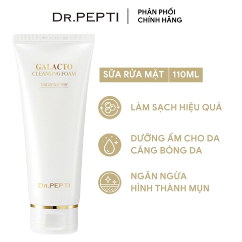 Sữa Rửa Mặt Dr.Pepti+ Tạo Bọt Làm Sạch Sâu Lỗ Chân Lông Galacto Cleansing Foam 110ml