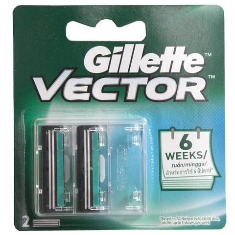 Set 2 Lưỡi Dao Cạo Râu Gillette Vector