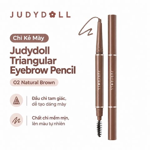 Chì Kẻ Mày Đầu Tam Giác Judydoll Triangular Eyebrow Pencil - 02 Natural Brown