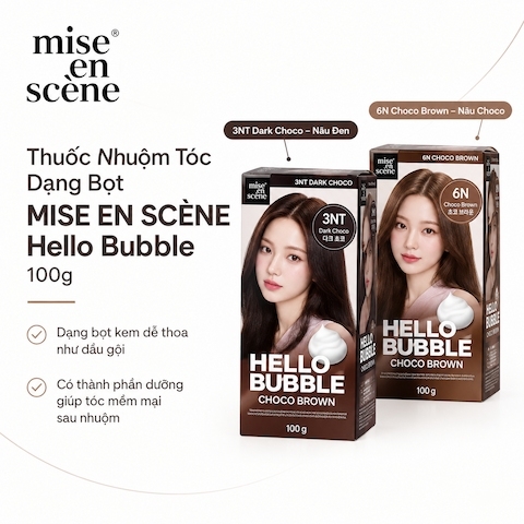 Thuốc Nhuộm Tóc Dạng Bọt Mise En Scene Hello Bubble 100g (Mẫu Mới)