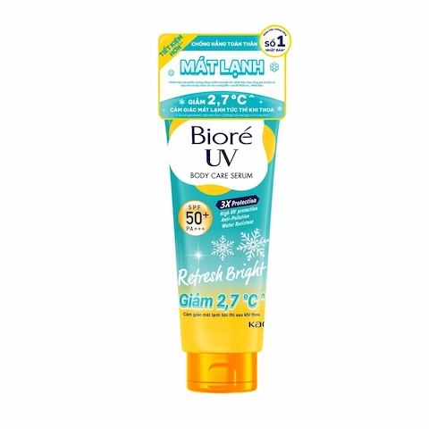 Serum Chống Nắng Dưỡng Thể Biore Sáng Mịn Mát Lạnh Tức Thì UV Body Care Serum SPF50+ (Xanh)