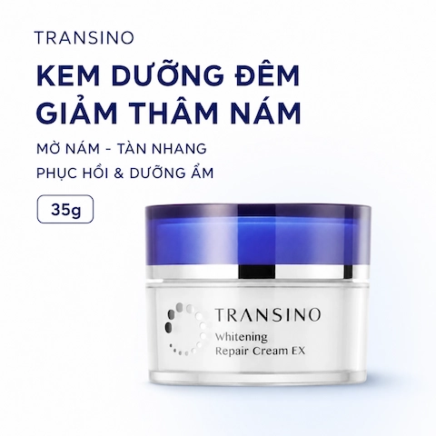 Kem Dưỡng Đêm Ngăn Ngừa, Giảm Thâm Nám Transino Whitening Repair Cream EX 35g (Nhập Khẩu)