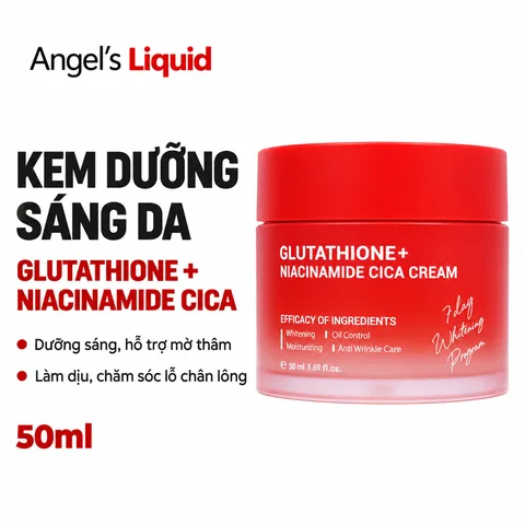Kem Dưỡng Trắng, Thu Nhỏ Lỗ Chân Lông Angel’s Liquid Glutathione Plus Niacinamide Cica 50ml