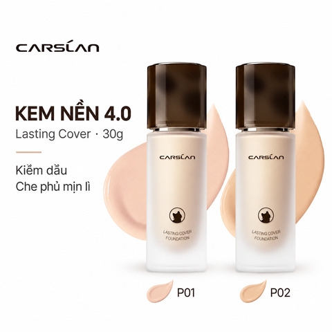 Kem Nền 4.0 Carslan Kiềm Dầu Lâu Trôi Lasting Cover Foundation 30g (Nắp Đen Kiềm Dầu)