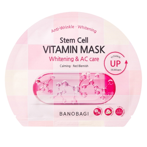 Mặt Nạ Giấy Banobagi Stem Cell Vitamin Mask Whitening & AC Care (Dưỡng Sáng, Chăm Sóc Da Mụn)