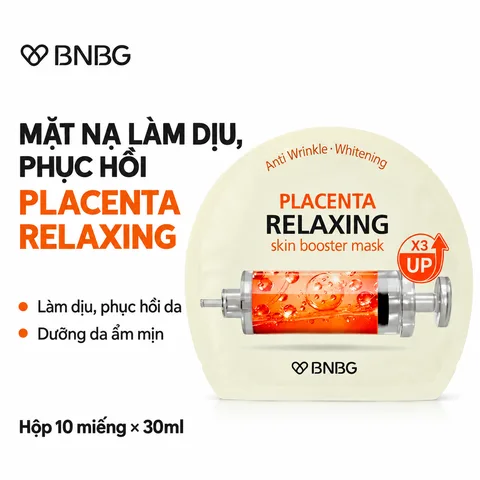Mặt Nạ Giấy BNBG Phục Hồi Da Placenta Relaxing Skin Booster Mask 30ml (Cam)