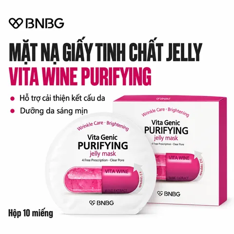 Mặt Nạ Giấy Tinh Chất Rượu Nho BNBG Purifying Jelly Mask Vita Wine Cải Thiện Kết Cấu Da