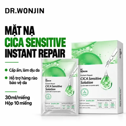 Mặt Nạ Phục Hồi Cấp Tốc Dr Wonjin Instant Repair Cica Sensitive Solution 30ml (Mẫu Mới)