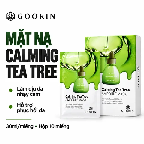 Mặt Nạ Tràm Trà Phục Hồi, Dịu Da Nhạy Cảm Gookin Calming Tea Tree Ampoule Mask 30ml