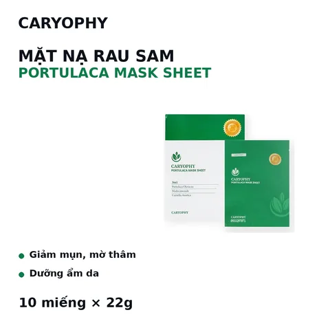 Mặt Nạ Trị Mụn Caryophy Làm Giảm Mụn, Thâm & Dưỡng Ẩm Da Portulaca Mask Sheet 3 In 1 22g