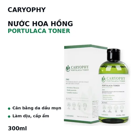 Nước Hoa Hồng Caryophy Chăm Sóc Da Dầu Mụn Portulaca Toner 300ml