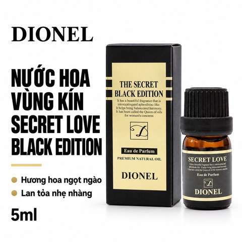 Nước Hoa Vùng Kín Dionel Secret Love Premium Natural Oil EDP 5ml - Black Edition