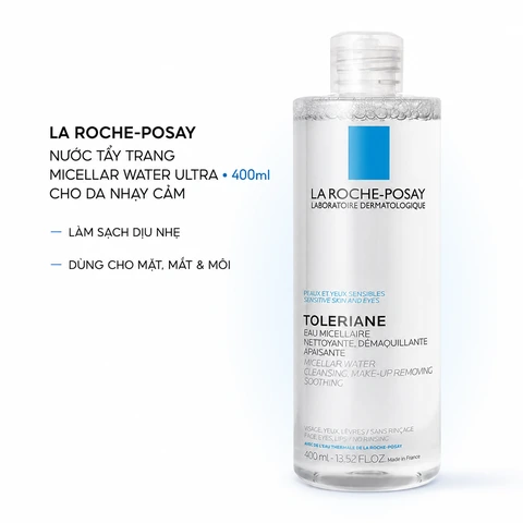 Nước Tẩy Trang La Roche-Posay Cho Da Nhạy Cảm Micellar Water Ultra Sensitive Skin 400ml (Nhập Khẩu)
