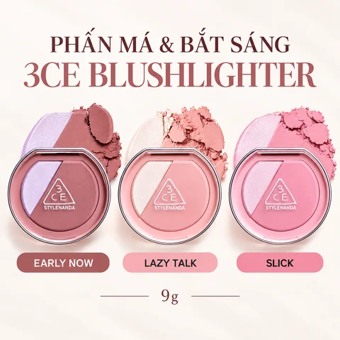 Phấn Má Hồng Bắt Sáng 3CE Blushlighter 9g