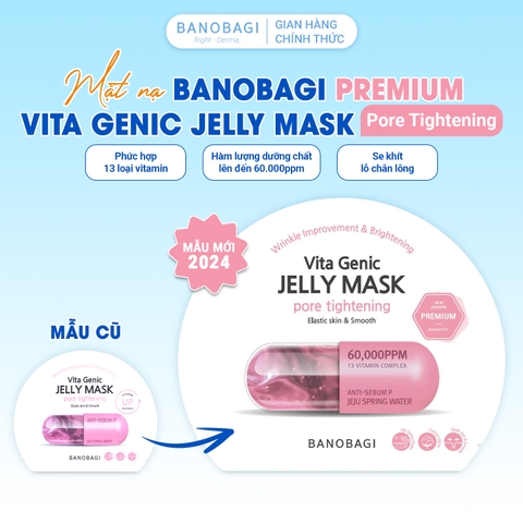 Mặt Nạ Giấy Banobagi Vita Genic Jelly Mask Pore Tightening Anti-Sebum P (Mẫu Mới) - 60,000PPM