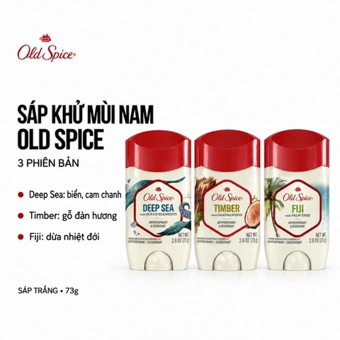 Sáp Khử Mùi Nam Old Spice 73g (Sáp Trắng) (Nature Collection) (Nhập Khẩu Mỹ)