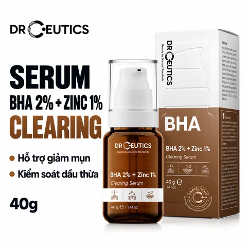 Serum Giảm Mụn, Giảm Tiết Dầu DrCeutics BHA BHA 2% + ZinC 1% Clearing 40g