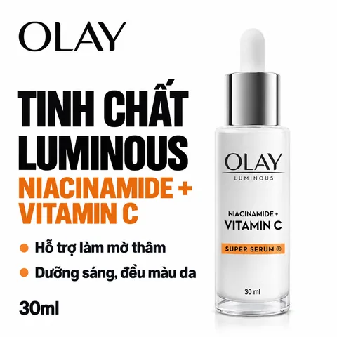 Serum Mờ Vết Thâm, Đốm Nâu, Dưỡng Sáng Da Olay Super Serum Luminous Niacinamide + Vitamin C 30ml