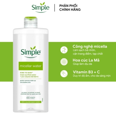 Tẩy Trang Simple Kind To Skin Micellar Cleansing Water (Mẫu Mới)