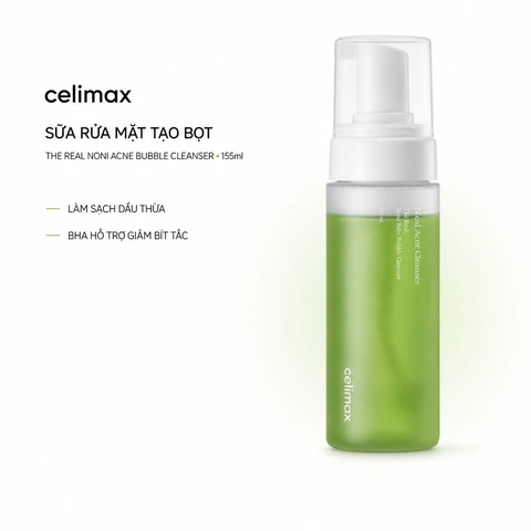 Sữa Rửa Mặt Celimax The Real Noni Acne Bubble Cleanser 155ml