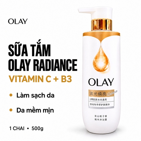 Sữa Tắm Dưỡng Trắng Olay Radiance Vitamin C + B3 500g (Mẫu Mới) (Nhập Khẩu)