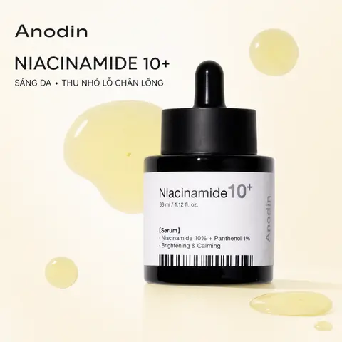 Tinh Chất Làm Trắng Và Thu Nhỏ Lỗ Chân Lông Anodin Niacinamide10+ 33ml